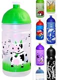 ISYbeTrinkflasche 500ml musikalische Kühe, transparent, schadstofffrei, spülmaschinengeeignet, auslaufsicher