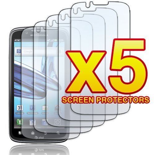 Motorola Atrix 2 MB865 - FIVE (5) Premium Ultra Clear, Smooth Touch LCD Screen Protector Film (with Cleaning Cloth) Combo Pack [AccessoryOne Brand]