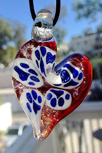 Cremation Memorial Glass Heart Pendant Glass Jewelry Handmade to order by Joe Crisanti