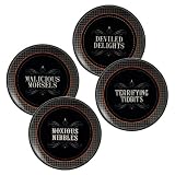 Grasslands Road Pretty Wicked Witch Hat Tidbit Appetizer Plates, Four Styles, Set of 4