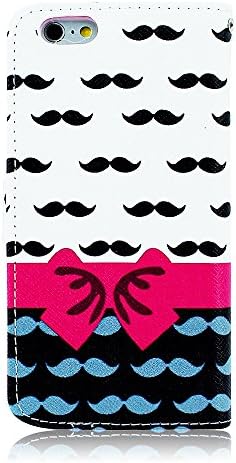 iPhone 6S Case,iPhone 6 Case, OMIU(TM) [Cute Little Mustache Bowknot] New Fashional Premium PU Leather Flip Magnet Wallet Style Stand Cover Case Protector with Card Slots Fit For Apple iPhone 6/6S(4.7), Sent Stylus