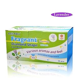 Lavender Scented Face Mask Featuring Unique "Diamond Shape" By Motex , Earloop, 4 Ply, Box of 30, Each Mask Is Individually Packed so You Can Store Some At Home and Store Some At the Office