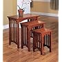 3-Piece Nesting Tables in Warm Mission Oak - Coaster