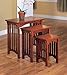 Nesting Tables | Occasional Tables - 3-Piece Nesting Tables in Warm Mission Oak - Coaster