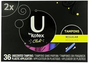 U by Kotex Click* Regular Tampons, 36 Count