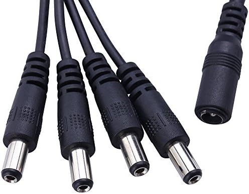 TinFmoon DC Power 1 Female to 4 Male Splitter Adapter Cable for LED Strip Light CCTV Camera