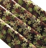 Review PCB  / Chocolate Transfer Sheet: Yellow, Brown & White Snowflakes 15 sheets per pack. Sheet Size: 16"x10