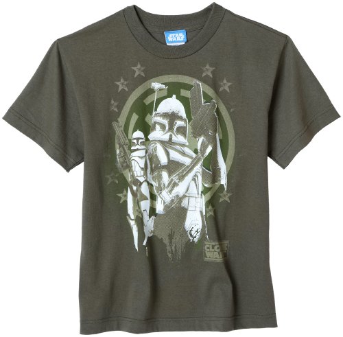 Clone Wars Boys 8-20 Double Trouble Short Sleeve Tee,Green
