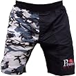Piranha Gear Black and Camo MMA Grappling Board Shorts (Flex-Panel)