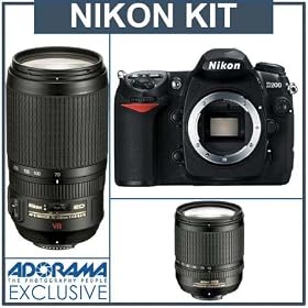 Nikon D200 Digital 10.2mp SLR Camera 2 Lens Zoom Kit Outfit with 18-135mm f 3.5-5.6G ED-IF... by Nikon