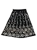 Bohemian Peasant Skirt Black Sequin Beaded Indie Designer Skirts for Her