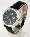 Christophe Skye - Dualtimer S Automatic Watch with Black Leather Strap. Model: CS-843332001655