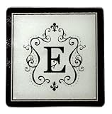 Monogram Elegant Glass Trivet - E