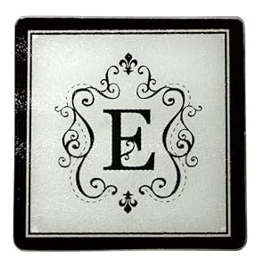 Monogram Elegant Glass Trivet - E