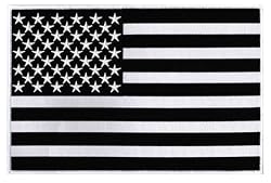 Large American Flag Black Embroidered Patch USA United States of America Iron-On Patriotic Emblem
