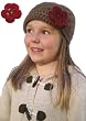 Handmade Acrylic Hat for Girls - Soft Toffee (Crocheted 100% by hand/One-of-a-kind)
