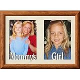 MOMMYS GIRL Double 5x7 Two Opening Fruitwood Frame ~ Holds two portrait photos w cream mat Great Christmas Birthday or Mothers Day Gift for MOM!