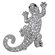 Austrian Crystal Lizard Brooch Pin