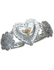Landstroms Black Hills Silver Cuff Bracelet with Heart and Gold Rose - 07288SS