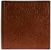 Wrought Iron Genuine Leather Photo Album / Scrapbook, Tan with Engraved Designs, Gift Boxed, 15x15"
