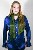 Deep Olive Satin Silk Scarf by Royal Silk