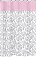 Pink, Gray and White Elizabeth Kids Bathroom Fabric Bath Shower Curtain by Sweet Jojo Designs