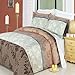 Arielle Full / Queen Size, Over-Sized Coverlet 3pc set, Luxury Microfiber Printed Quilt by Royal Hotel