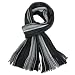 100% Acrylic Men's Colorful Stripes Tassel Ends Knitted Long Scarf - Gray