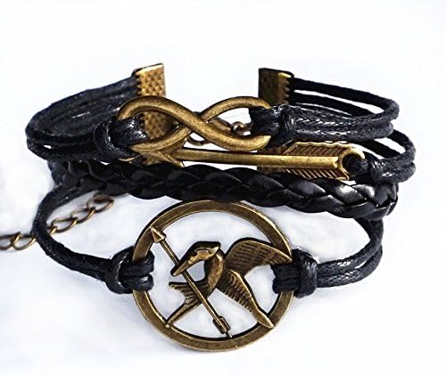 Made in USA B-253 Bronze Infinty Mockingjay Bird Arrow Bracelet