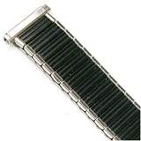 Watch Band Expansion Strech Metal Black with Silver color edges fits 16mm to 19mm