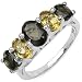 2.30 Carat Genuine Smoky Topaz & Citrine Sterling Silver Ring