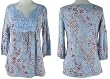 ONE WORLD Floral Top W/ Crochet Neck