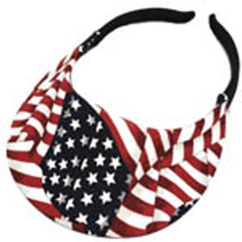 No Headache Midsize Visor (One Size, American Flag Print)