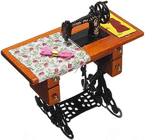 Dollhouse House Doll Kits Kidkraft Diy Miniature Pretend Toy Vintage Sewing Machine Furniture Toys Decor Retro Children Toys Accessories 1:12