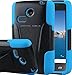 LG Sunrise Case, LG Lucky Case - Armatus Gear (TM) DUO SHIELD Hybrid Armor Case Phone Cover For NET10 LG Sunrise L15G and TRACFONE LG Lucky L16C - Blue / Black