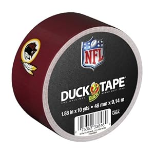 Duck Brand 240497 Washington Redskins NFL Team Logo Duct Tape, 1.88-Inch by 10 Yards, Single Roll