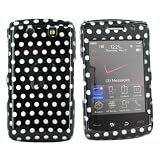 For Blackberry Storm 2 Storm2 Hard Case Silver Dots Blk