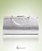 Multi Metallic Frame with Snake Skin Stylish Evening Bag, Silver