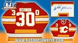 MIKE VERNON Calgary Flames SIGNED 89 Stanley Cup JERSEY