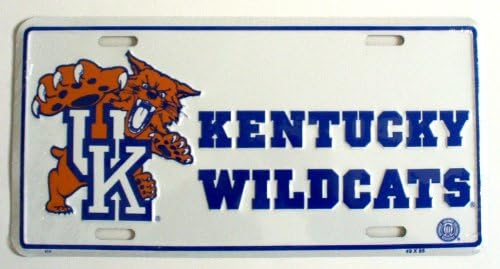 Kentucky Wildcats White 6" x 12" Embossed Aluminum License Plate