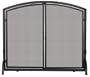 Single Panel Black Wrought Iron Screen With Doors- Medium
