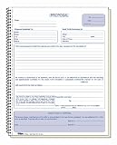 TOPS Spiralbound Proposal Form Book, 2-Part, Carbonless 2-Part, 11 x 7-7/8 Inches, 50 Sets per Book (41850)
