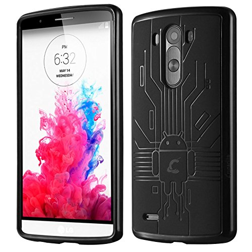 LG G3 Case, Cruzerlite Bugdroid Circuit TPU Case Compatible for LG G3 - Black