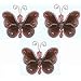 3" Brown Pink Mini (X-Small) Wire Bead Butterfly Butterflies 3pc set - hanging nylon nursery bedroom girls room ceiling wall decor, wedding birthday party baby bridal shower