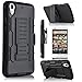 Desire 626s Case, Starshop Full Protection Dual Layers Hybird Case with Kickstand and Locking Belt Swivel Clip with Premium Screen Protector Black