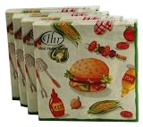 Ideal Home Range Burger Party Design, Set Of 80 Cocktail Napkins