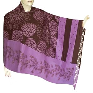 Buy All Over Kashmiri Embroidered Or Cashmere Stole In Wool Fabric, A Very Special Gift For Her...