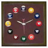 Square Mahogany Billiard Clock With Wine Mali Felt