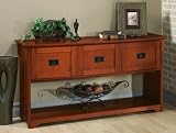 Craftsman File Console 3-drwr Console Dark Oak