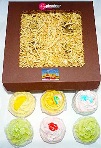 SPLENDEUR LUSCIOUS SPRING Bubble Cake Bath Bombs (6 Assorted)-100% NATURAL-Hypo-Allergenic-Essential Scent Blends -Moisturize-Pamper Youself --Best Gift-USA Handmade+FREE Beautiful Skin Book!